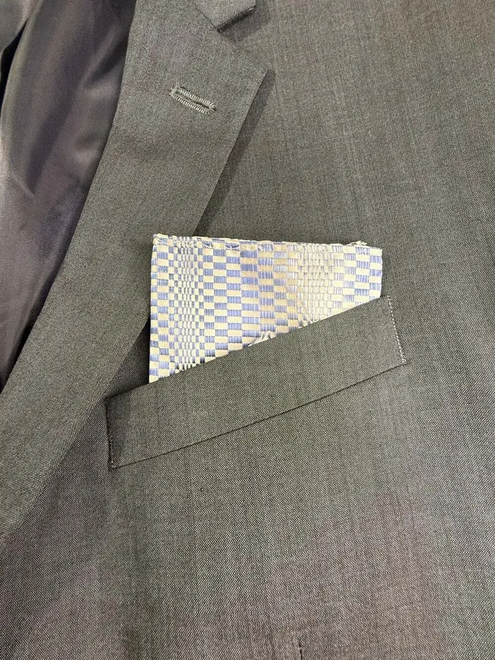 Kenneth Cole New York Men's Wool Blend Two-Button Suit Jacket Blue/Grey Size 46R